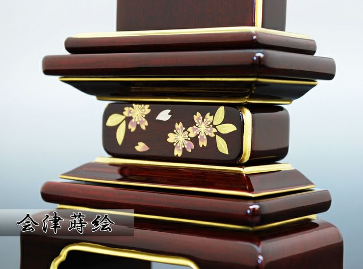 位牌　蒔絵の位牌　紫檀 黒檀　桜