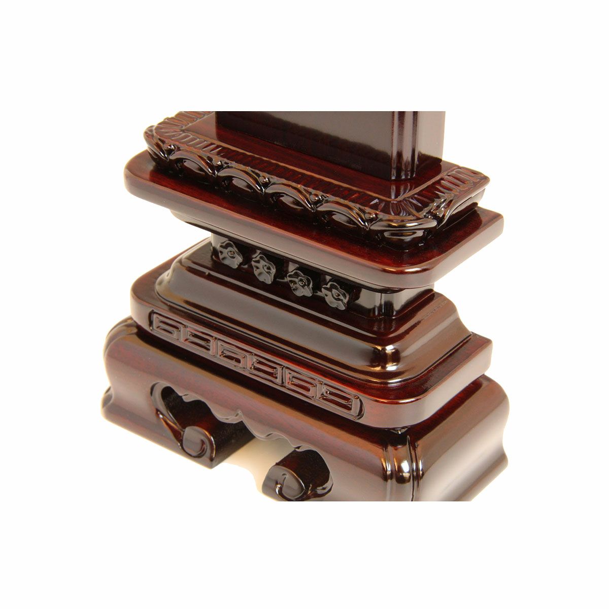 唐木位牌　紫檀　黒檀　角丸型　高級位牌