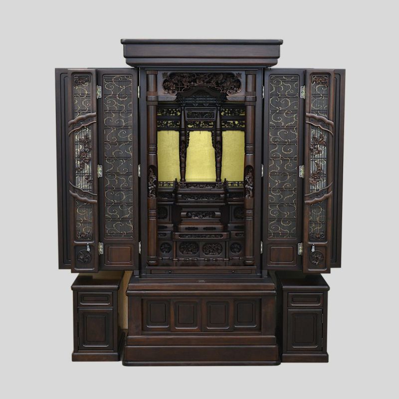 中国　唐木紫壇製　仏像雕　装飾品　置物　M　R7107E 中国 唐木紫壇製 仏像雕 装飾品 置物 M R7107E