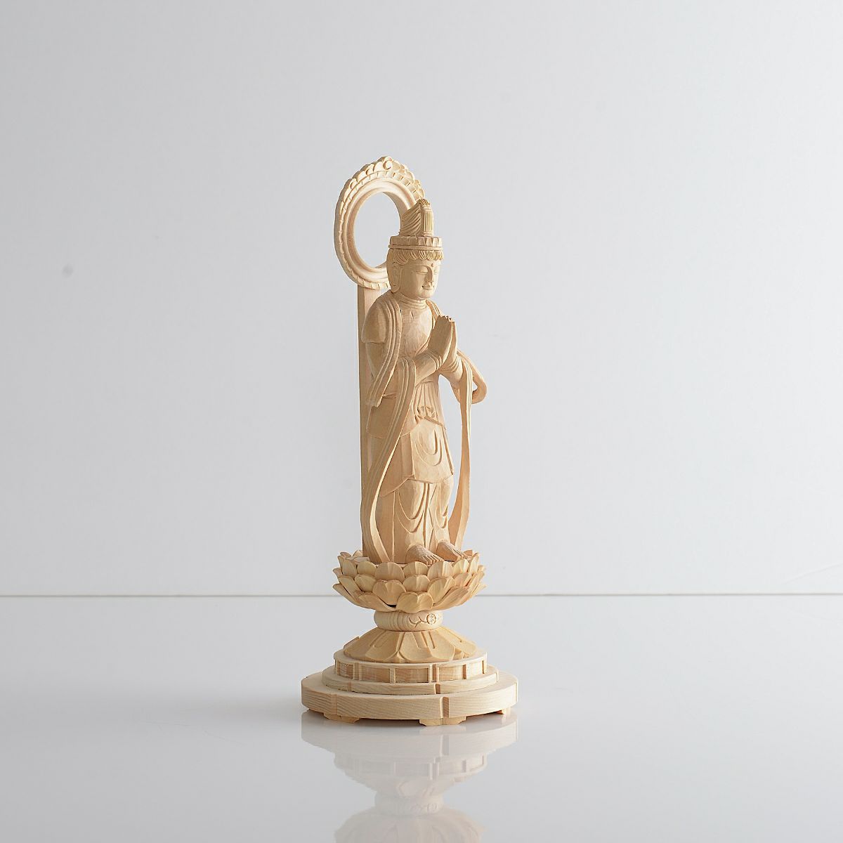 アウトレット品】観音菩薩像・勢至菩薩像 白木 4.0寸 | 仏壇・位牌通販