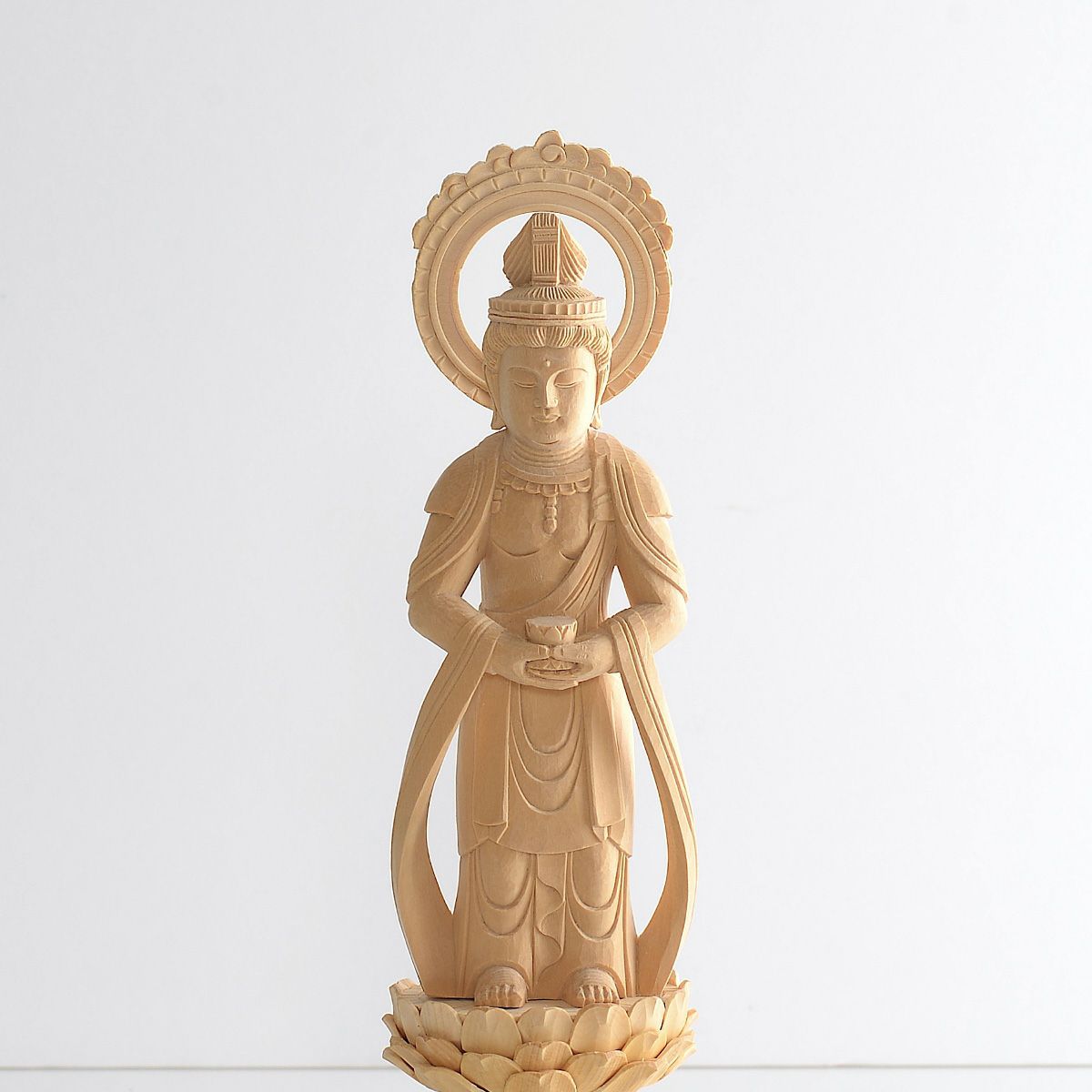 アウトレット品】観音菩薩像・勢至菩薩像 白木 4.0寸 | 仏壇・位牌通販